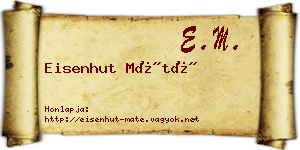 Eisenhut Máté névjegykártya