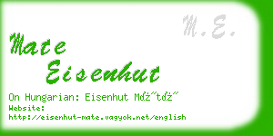 mate eisenhut business card